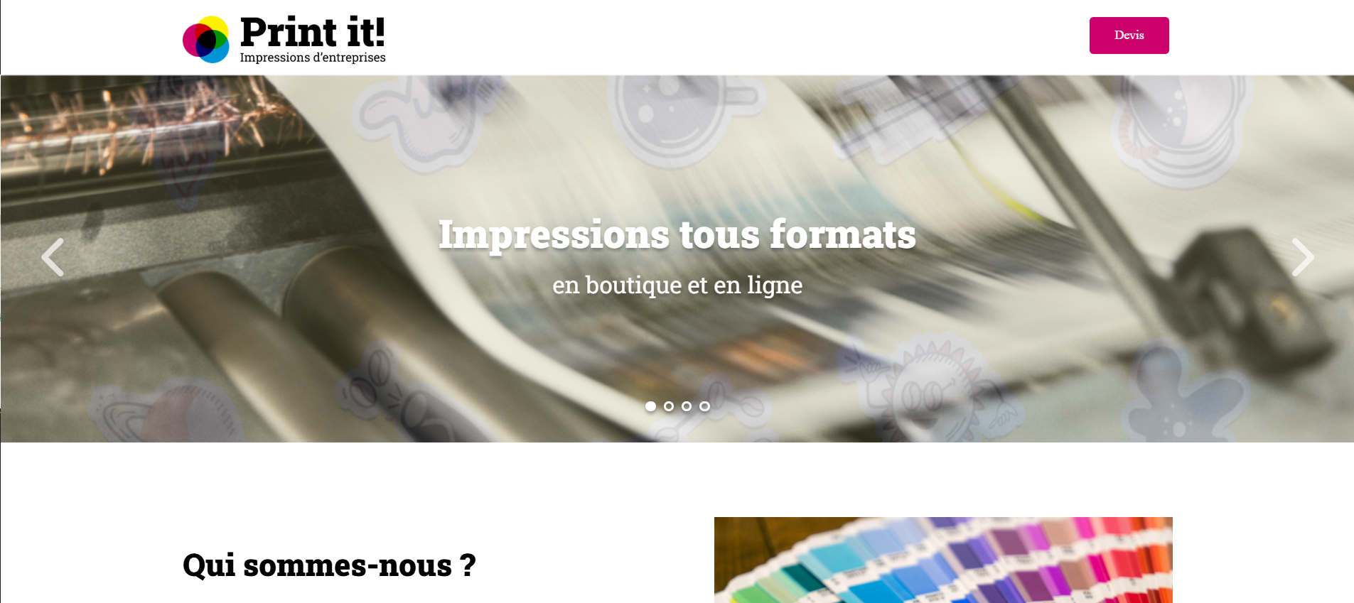 Capture d'écran du site web Print-it