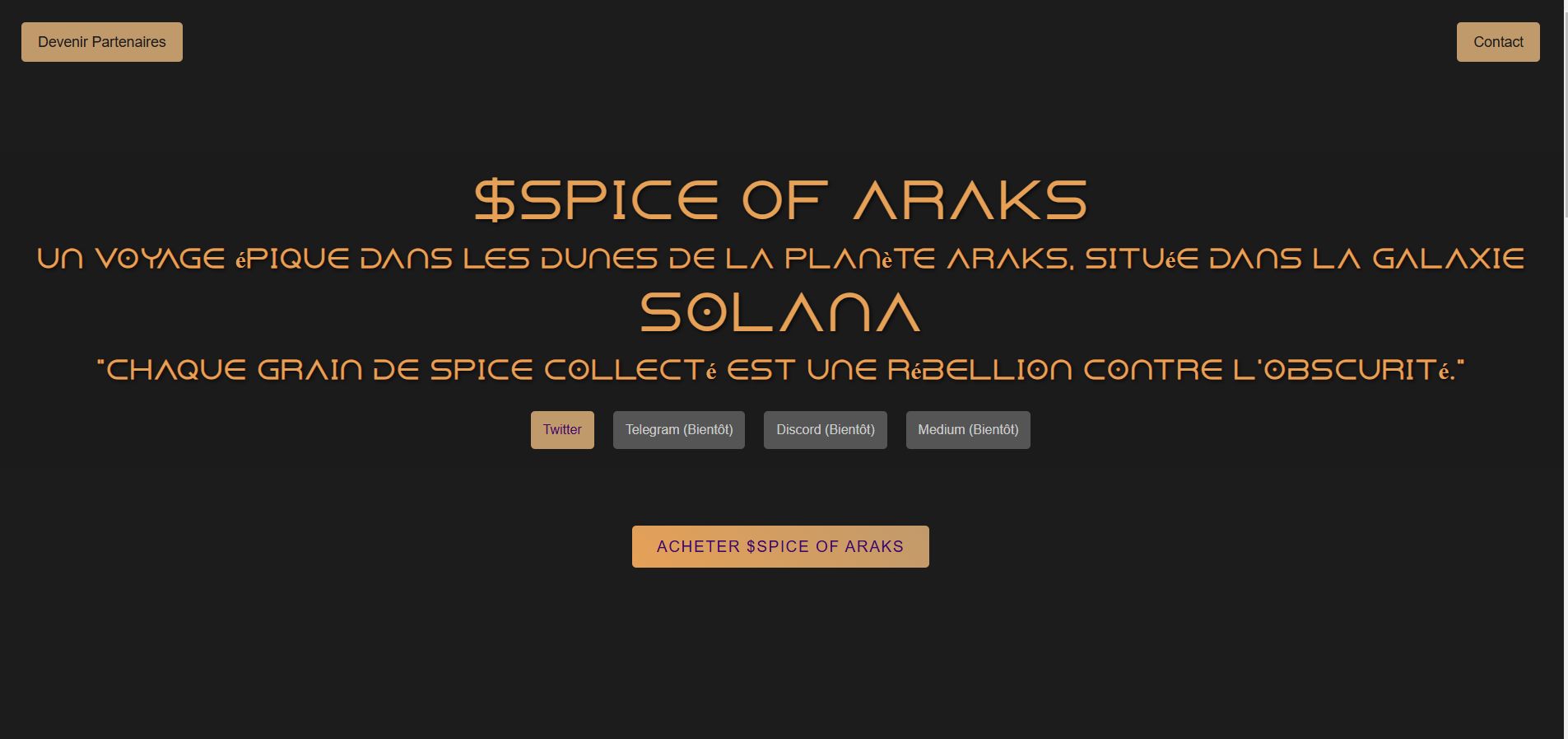 Aperçu du projet Spice of Arks